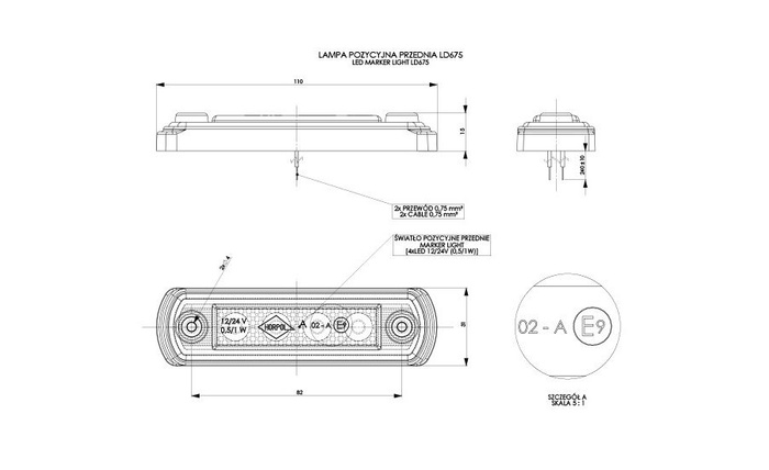 HORPOL LD 677 Lampada di segnalazione a LED universale