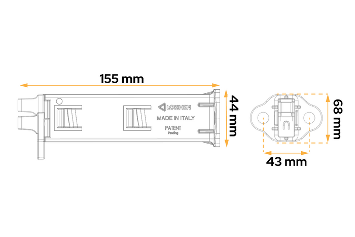 Staffa di montaggio doppia LOKHEN per cunei Origama 36