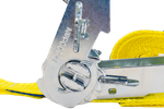 Set di quattro cinghie di trasporto UNITRAILER gialle da 3 m/25 mm/1 t con tenditore