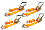 Set di quattro cinghie di trasporto UNITRAILER arancioni da 2 m/50 mm/5 t con tenditore