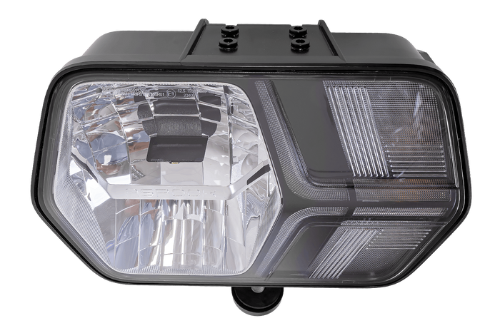 Faro anteriore a LED ASPÖCK LuxLED II con 7 funzioni, connettore DEUTSCH DT06-6S a 6 pin, lato sinistro.