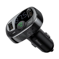 Trasmettitore MP3 Bluetooth 4.2 FM tipo BASEUS T + caricabatteria per auto 2x USB 3.4A