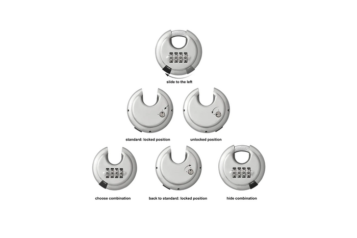 Lucchetto rotondo con combinazione ProPlus 341317, lucchetto ad archetto con codice 70mm