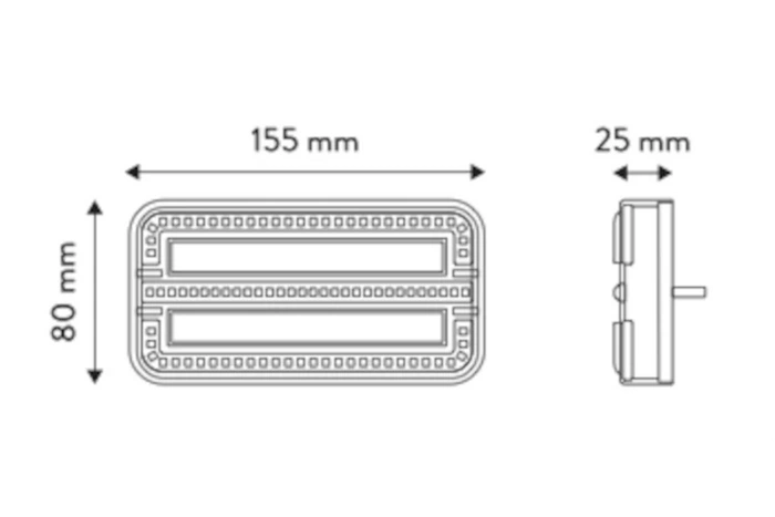 TT Technology TT.12024DI Fanali posteriori a LED 3 funzioni sinistra + destra, magnetici