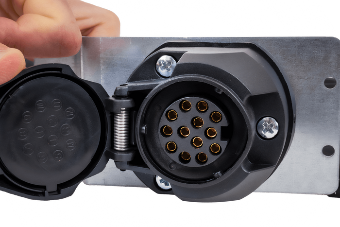 Impianto elettrico MANTES, cablaggio per rimorchio barca, 11,67 m, spina a 13 pin, 2 baionette a 5 pin