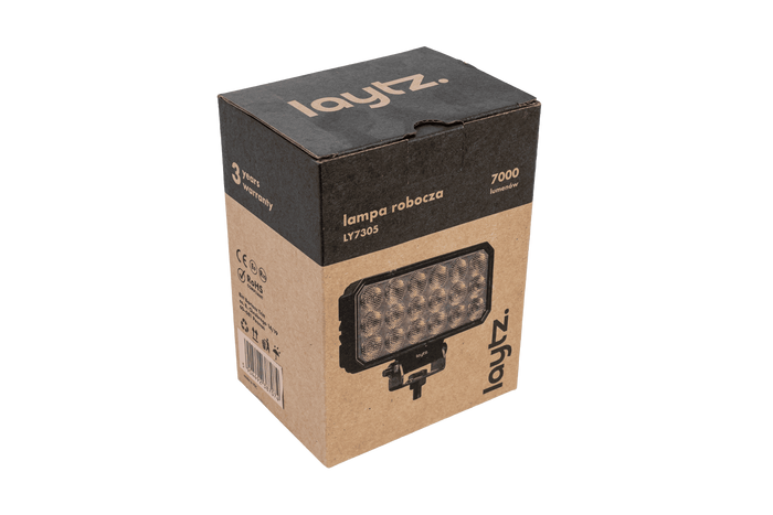 Faro da lavoro a LED con riflettore LAYTZ LY7305, 72 LED, 7000 lm, rettangolare