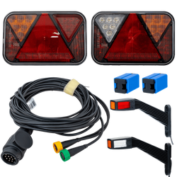 Set luci: luci posteriori a LED FRISTOM FT-270 + luci di posizione a LED FRISTOM FT-145 + cablaggio MANTES 5,2 m 13 PIN