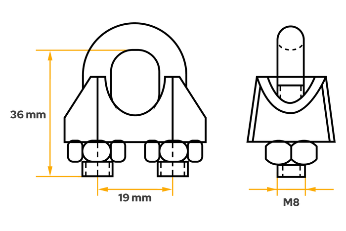 Morsetto ad arco DROMET ZL10 per corde da 10 mm