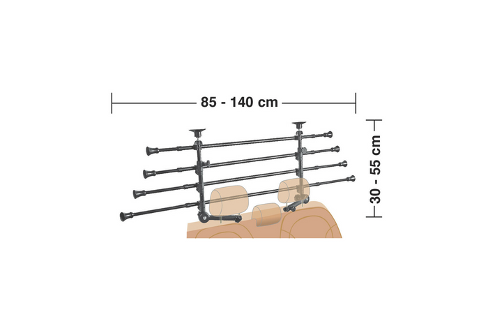 Divisorio per bagagliaio LAMP GRG-9 Barriera compatta per cani/bagagli 85-140 cm