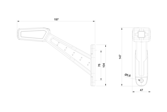 Luci di posizione a LED FRISTOM FT-146 3 funzioni sinistra + destra