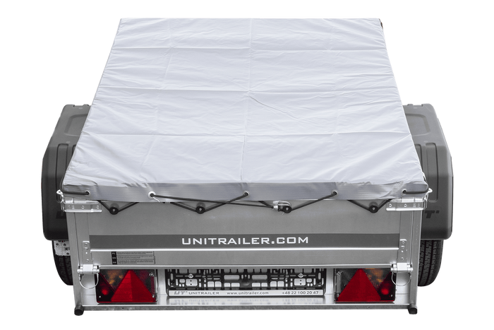 Rimorchio monoasse 150x106 UNITRAILER GARDEN 150 KIPP con telaio H-0 e copertura grigia