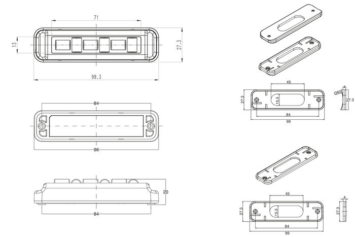 Spia di segnalazione WAŚ 2466 W285 LED lampeggiante arancione MASTER/SLAVE