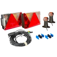 Set luci: luci posteriori ASPÖCK + luci di posizione laterali ASPÖCK + cablaggio MANTES 7m 7 PIN + connettori rapidi