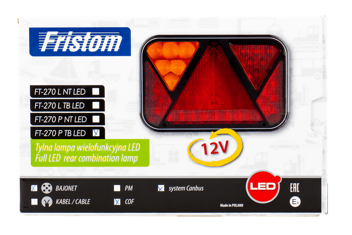 Fanale posteriore FRISTOM FT-270 LED CANBUS 6 funzioni destro