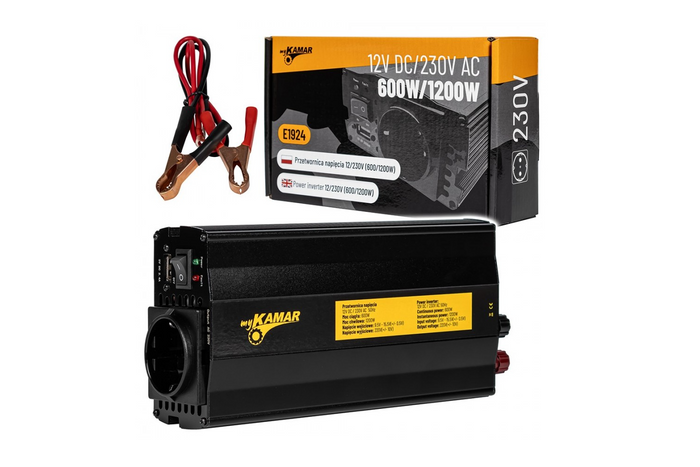 Convertitore di tensione 12V/230V (600/1200W) KAMAR E1924