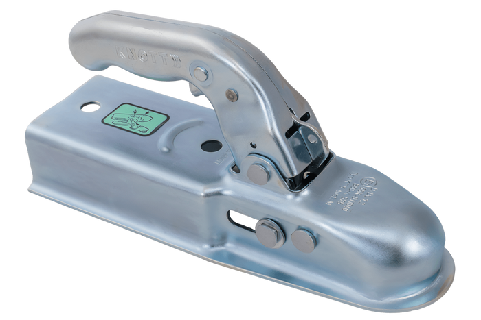 Gancio a sfera KNOTT K7.5-M per rimorchio da 750 kg con timone quadrato da 70 mm