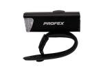 Faro anteriore per bicicletta PROFEX 82004 Pro in alluminio, batteria ai polimeri di litio e USB.