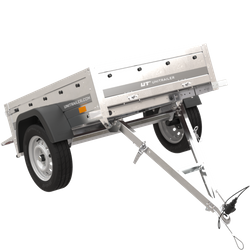 Rimorchio carrello leggero senza freni trasporto cose 750 kg Unitrailer Garden Trailer 150 kipp (new)