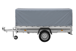 RIMORCHIO CARRELLO LEGGERO 750 KG + RUOTINO + CENTINA CON TELO GRIGIO UNITRAILER GARDEN TRAILER 264 KIPP