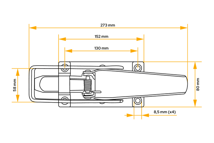 KNOTT 417177.001 serratura laterale per rimorchio