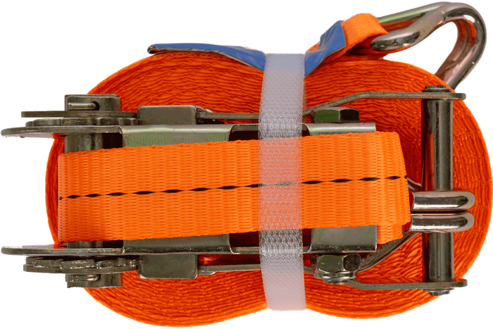 Set di quattro cinghie di trasporto UNITRAILER arancioni da 10 m/25 mm/1 t con tenditore