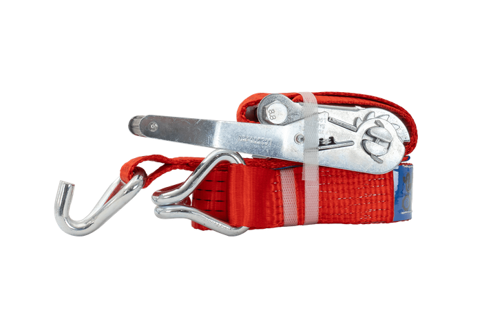 Set di quattro cinghie di trasporto UNITRAILER rosse da 4 m/50 mm/5 t con tenditore