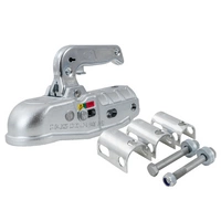 Gancio a sfera STEELPRESS BC-3000C-00-00+Z2 per rimorchio da 3000 kg con timone tubolare da 35-50 mm, ghisa