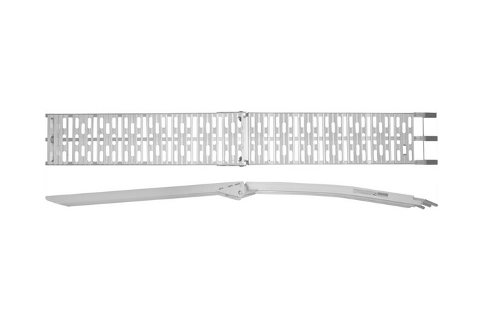 UNITRAILER ALR003 rampa pieghevole in alluminio per rimorchio 221 cm 340 kg con cinghia e supporto
