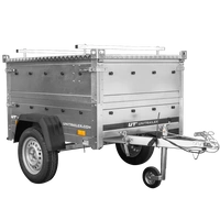 Rimorchio monoasse 150x106 UNITRAILER GARDEN 150 KIPP con sponde BIS e copertura in alluminio