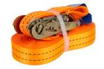 Set di quattro cinghie di trasporto UNITRAILER arancioni da 10 m/35 mm/2 t con tenditore
