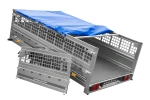 Rimorchio leggero su molle 264x150 UNITRAILER GARDEN 265/R KIPP con sponde in rete, telaio H-0 e copertura blu