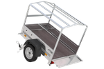 Rimorchio carello trasporto cose rimorchio leggero 750 kg Unitrailer Garden Trailer 150 kipp con ruotino centina e telo grigio
