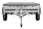 Rimorchio monoasse 230x125 UNITRAILER GARDEN 230 KIPP con telaio H-0 e copertura grigia