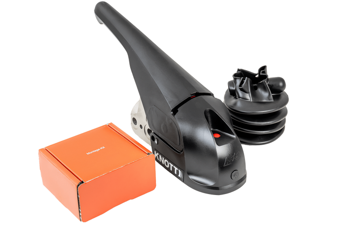 Gancio a sfera KNOTT KS30 con stabilizzatore per rimorchio da 3000 kg con timone tubolare da 50 mm