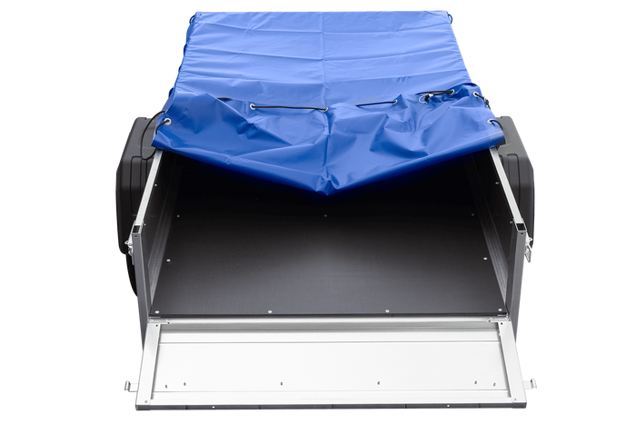 Rimorchio per auto 200x106 UNITRAILER GARDEN 200 KIPP con copertura blu