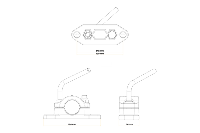 Morsetto di supporto in ghisa KNOTT B48C6 per tubo corrugato da 48 mm