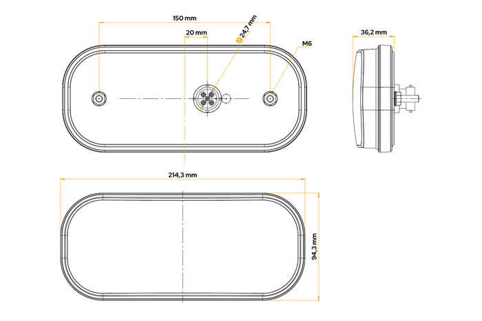 Fanale posteriore FRISTOM FT-230 LED baionetta 6 funzioni universale