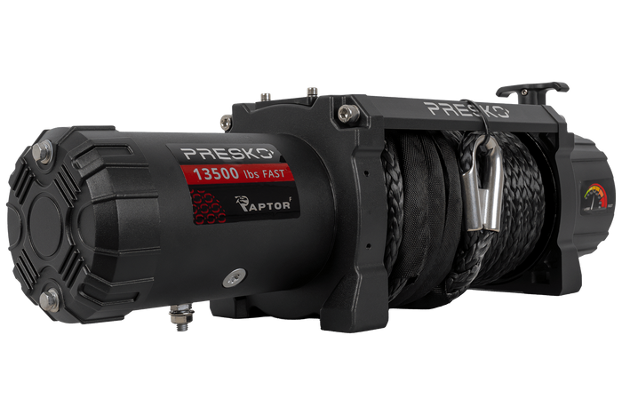 Verricello elettrico per rimorchio PRESKO RAPTOR 13.5FS 12V 6130kg con fune da 24 m