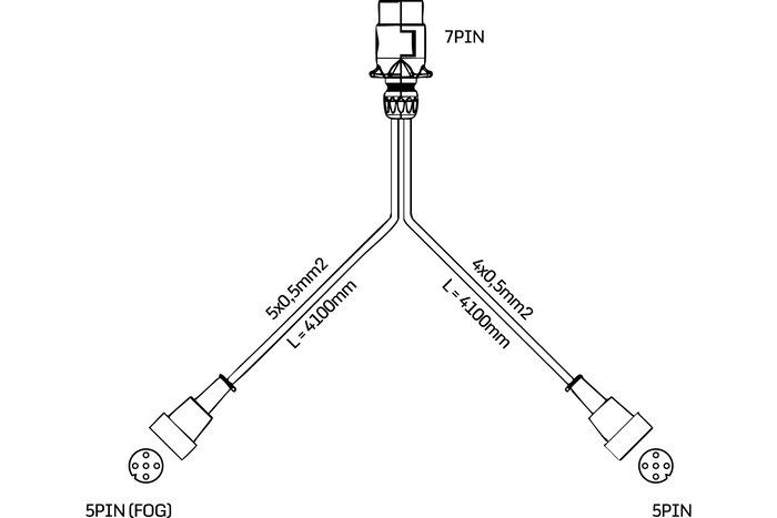 Luci posteriori ASPÖCK MULTIPOINT V + cablaggio MANTES 4,1m 7 PIN