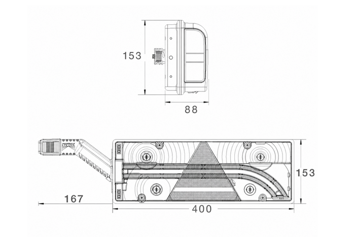 Fanale posteriore a baionetta ASPÖCK EUROPOINT III 7PIN ASS2 con clacson, 7 funzioni rimanenti