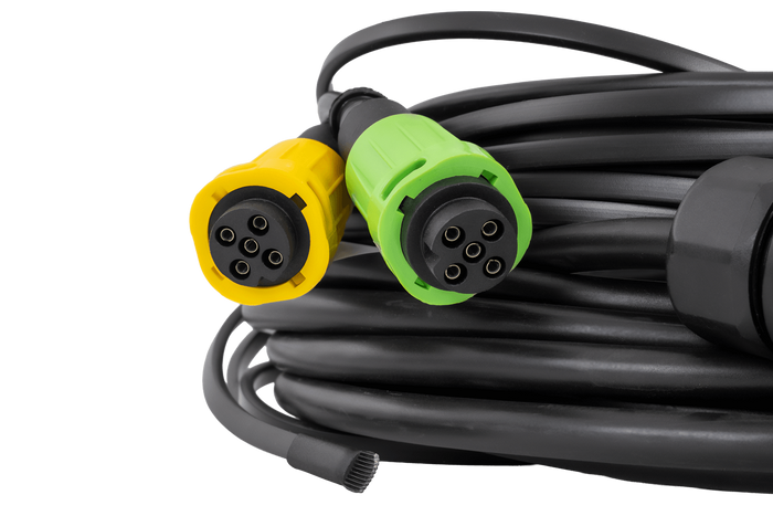 Impianto elettrico MANTES, cablaggio per rimorchio barca 9,57 m, spina a 13 pin, 2 baionette a 5 pin