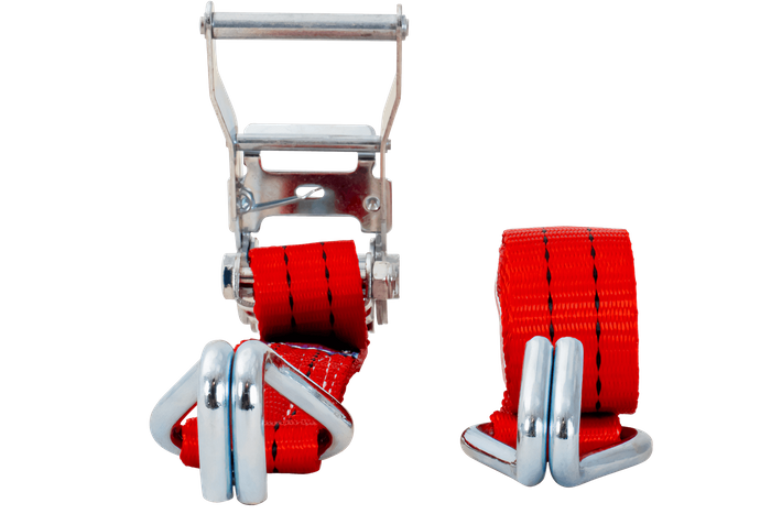 Set di quattro cinghie di trasporto UNITRAILER rosse da 4 m/35 mm/2 t con tenditore