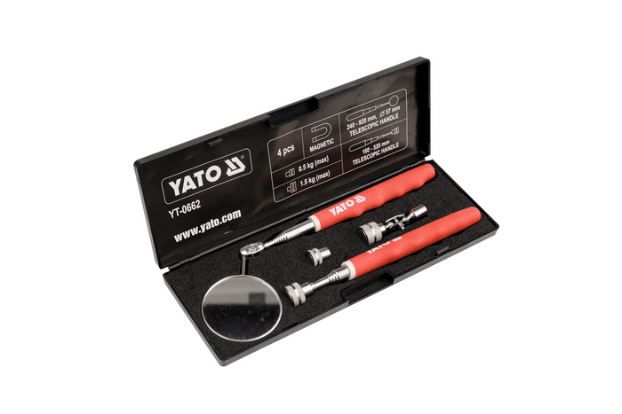 Kit di ispezione YATO YT-0662, specchietto, pinza, 3 punte sostituibili
