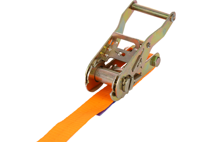 Set di quattro cinghie di trasporto UNITRAILER arancioni da 12 m/25 mm/1 t con tenditore