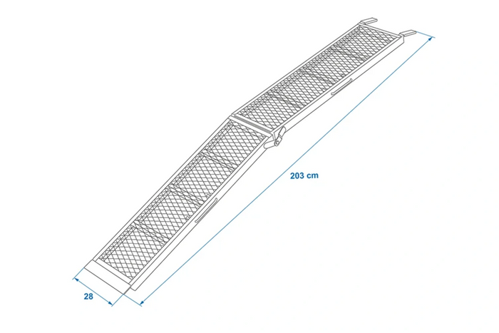 ProPlus 390094 Rampe pieghevoli in acciaio per rimorchi, 203 cm, portata 680 kg, set da 2