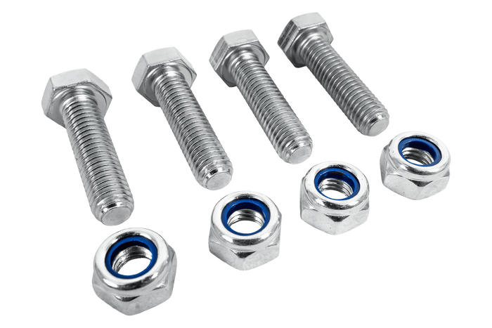 Set di 4 bulloni esagonali M8x30 e 4 dadi autobloccanti M8 MARCOPOL, classe di vite 5.8 DIN933
