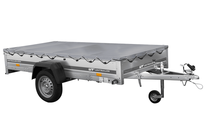 RIMORCHIO DA GIARDINO 264 KIPP CON RUOTA DI SUPPORTO, TELAIO H-0 E Telone GRIGIO