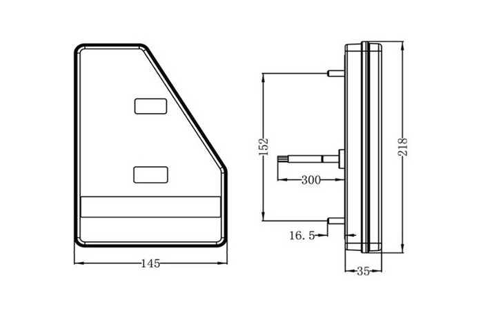 Fanale posteriore a LED TruckLED L1907, 6 funzioni, sinistro
