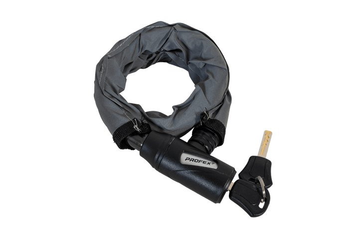 Lucchetto per bicicletta PROFEX Reflex con corazza in acciaio, lungo 70 cm.