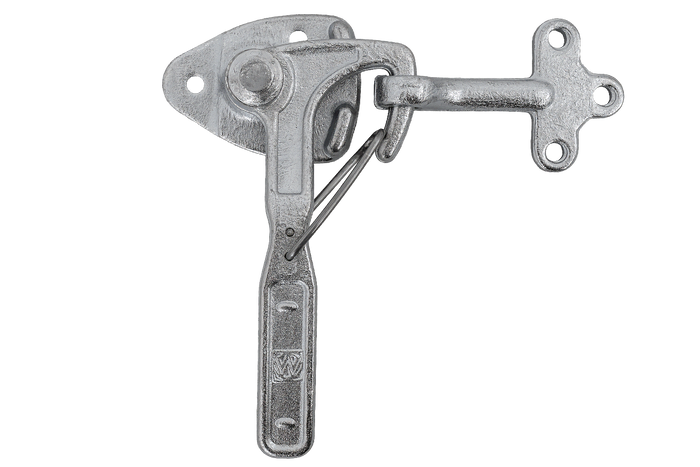 Gancio di traino destro con gancio WINTERHOFF WV 10-R + WVG 10-A chiusura completa laterale del rimorchio